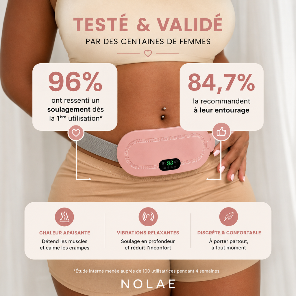 NOLAE - Ceinture chauffante et massante menstruelle