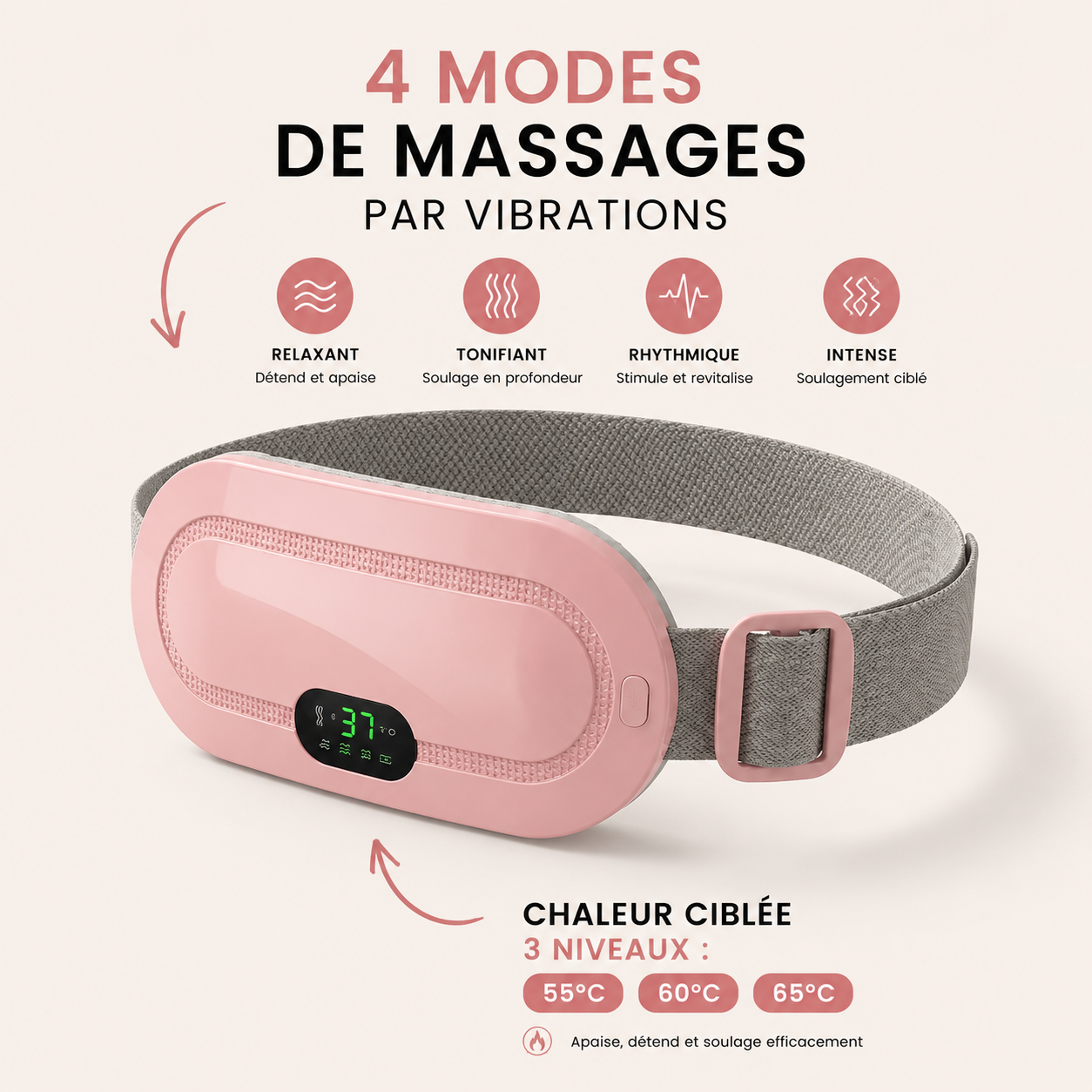 NOLAE - Ceinture chauffante et massante menstruelle
