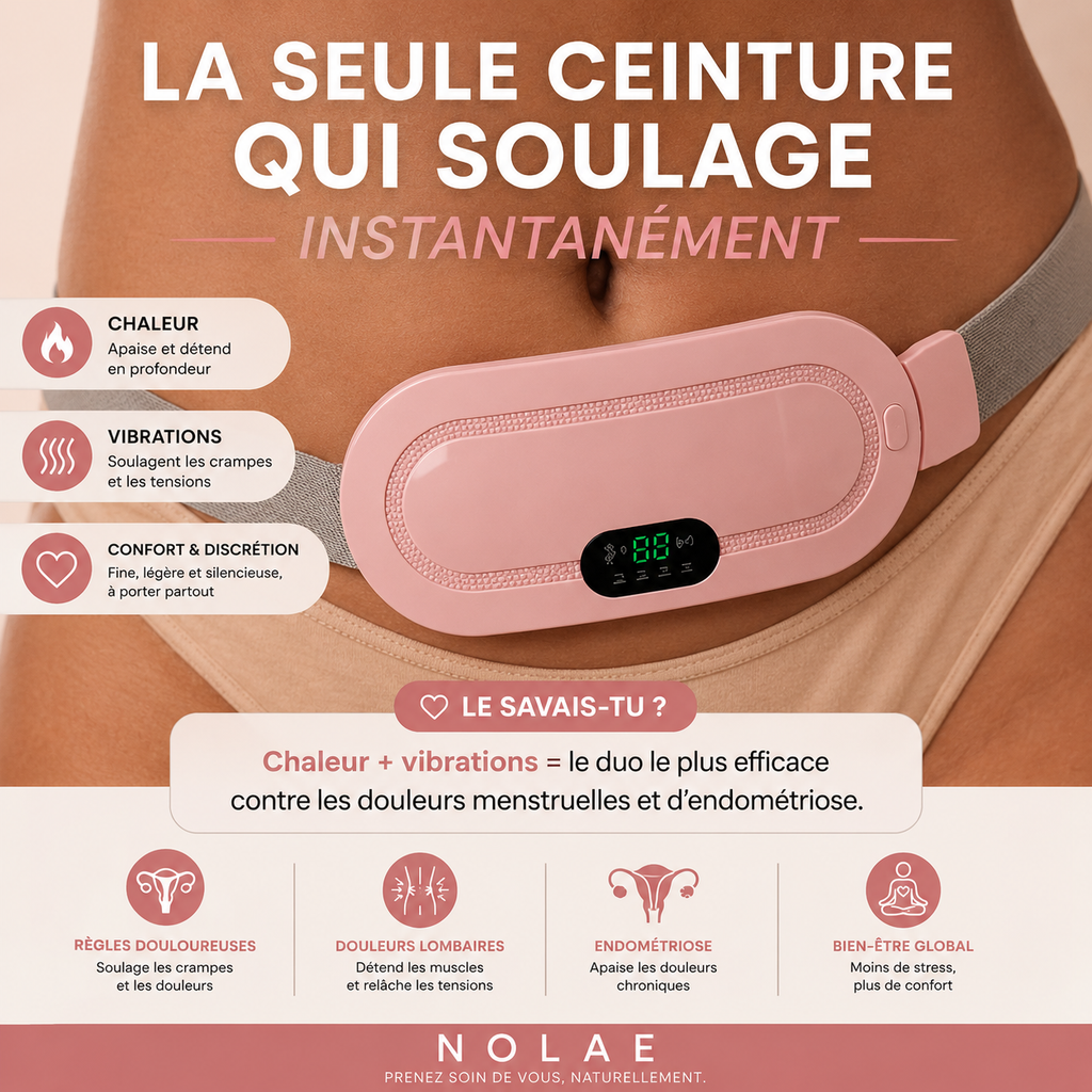 NOLAE - Ceinture chauffante et massante menstruelle